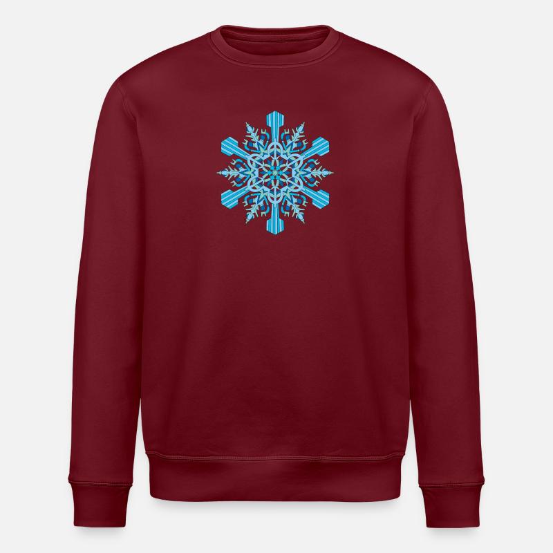 Mandala de flocons de neige - Sweat bio ROLLER Stanley/Stella Unisexe - bordeaux