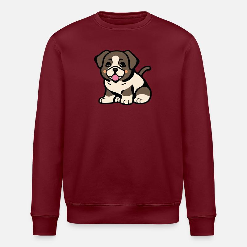 Einfach niedliches Hündchen - Stanley/Stella Unisex Bio-Sweatshirt ROLLER - Burgunderrot