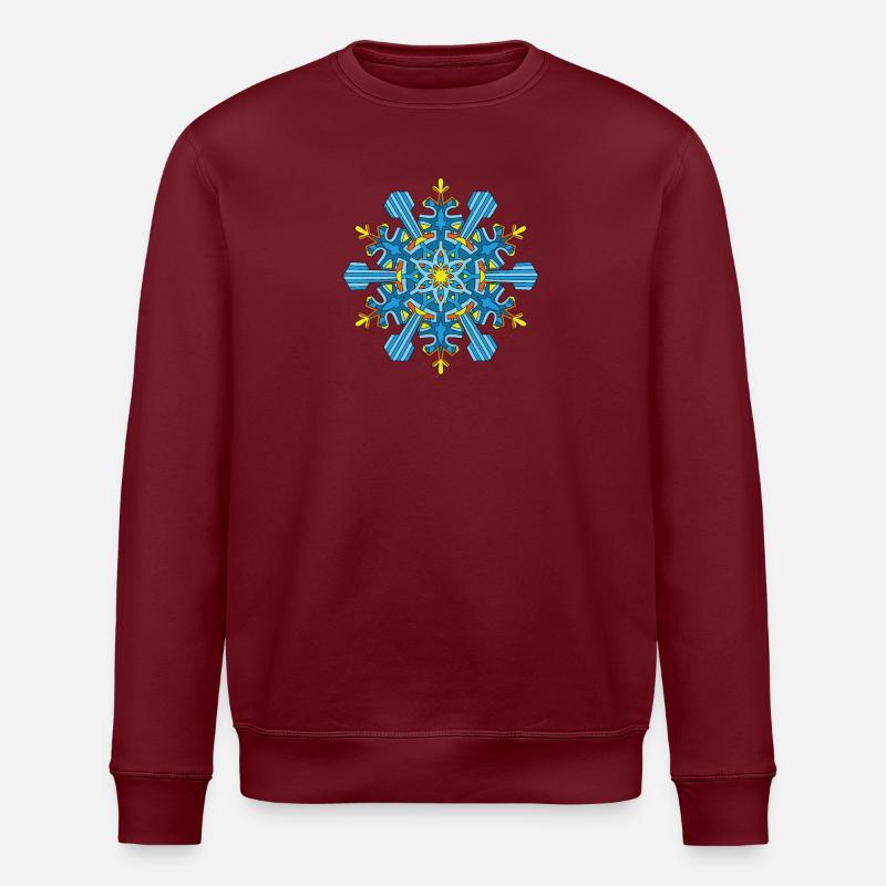 Schneeflocken Mandala - Stanley/Stella Unisex Bio-Sweatshirt ROLLER - Burgunderrot
