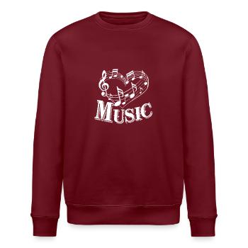 Herz und Musik musizieren mit Herz - Stanley/Stella Unisex Bio-Sweatshirt ROLLER - Burgunderrot - Vorne - Nik (191cm)