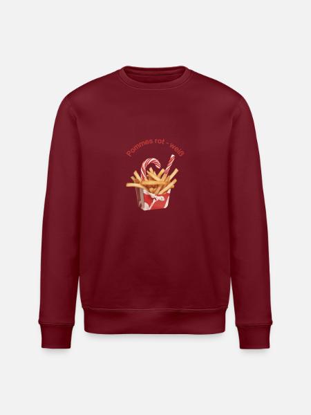 Pommes rot weiß - Stanley/Stella Unisex Bio-Sweatshirt ROLLER - Burgunderrot