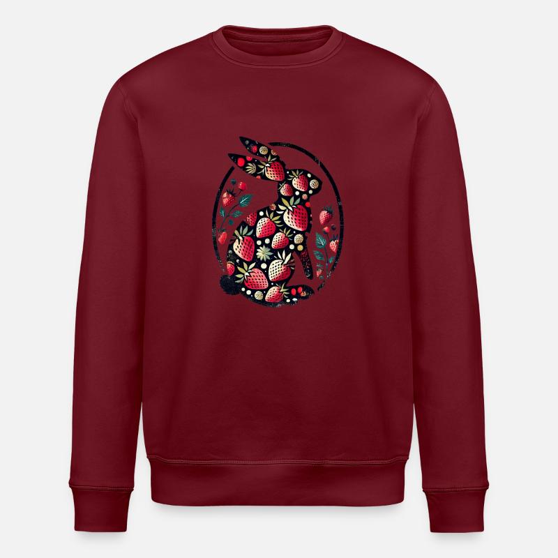 Erdbeer-Hase Hase - Stanley/Stella Unisex Bio-Sweatshirt ROLLER - Burgunderrot