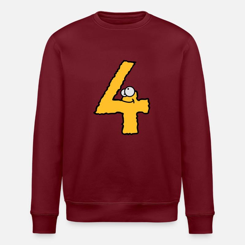Lustiges 4 Vier Comic Monster - Stanley/Stella Unisex Bio-Sweatshirt ROLLER - Burgunderrot