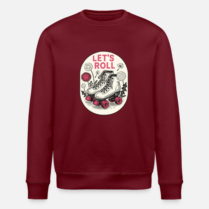 Let's Roll Retro Rollschuhe - Stanley/Stella Unisex Bio-Sweatshirt ROLLER - Burgunderrot