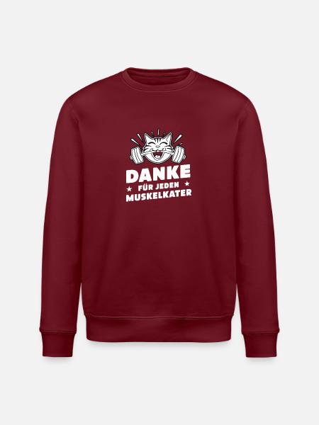 Danke Muskelkater Trainer Coach Dankeschön Lustige - Stanley/Stella Unisex Bio-Sweatshirt ROLLER - Burgunderrot