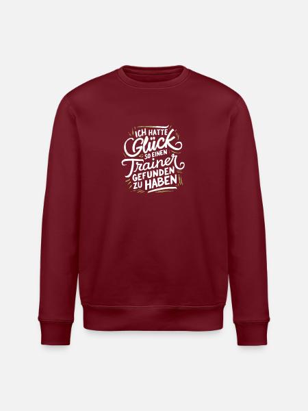 Glück Trainer gefunden Coach Danke Trainerin - Stanley/Stella Unisex Bio-Sweatshirt ROLLER - Burgunderrot