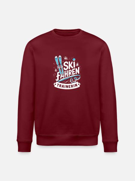 Skifahren-Trainerin - Stanley/Stella Unisex Bio-Sweatshirt ROLLER - Burgunderrot