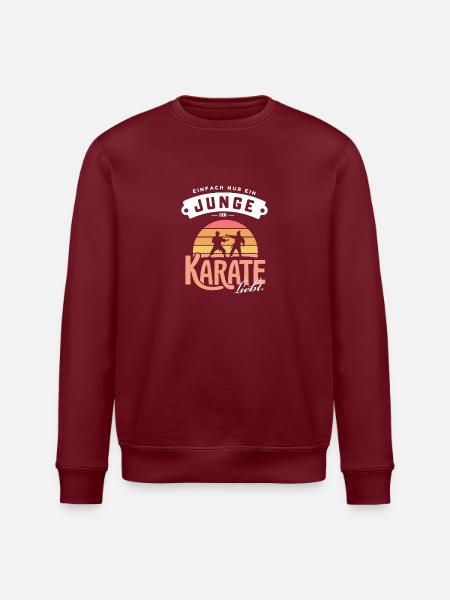 Karate-Junge Fanartikel Kampfsport Geburtstag - Stanley/Stella Unisex Bio-Sweatshirt ROLLER - Burgunderrot