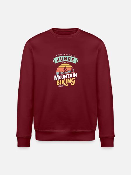 Junge MTB Retro-Liebe Shirt Poster Deko Idea - Stanley/Stella Unisex Bio-Sweatshirt ROLLER - Burgunderrot