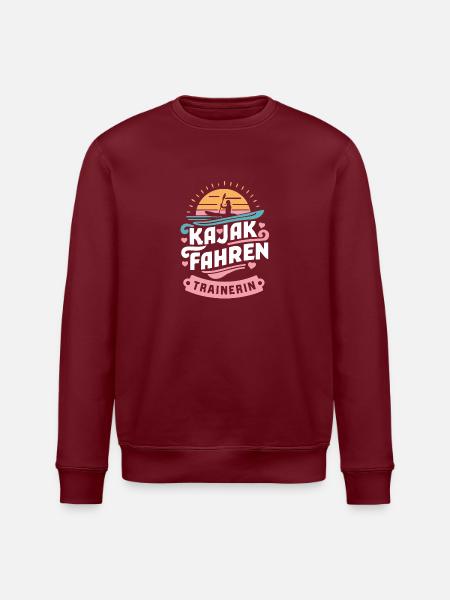 Kajak-Trainerin Shirt Paddeln Kanu Abenteuer - Stanley/Stella Unisex Bio-Sweatshirt ROLLER - Burgunderrot
