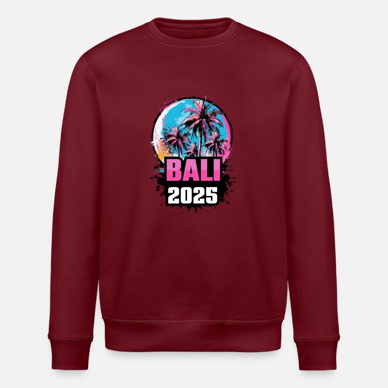 Bali 2025 Palmen - Stanley/Stella Unisex Bio-Sweatshirt ROLLER - Burgunderrot