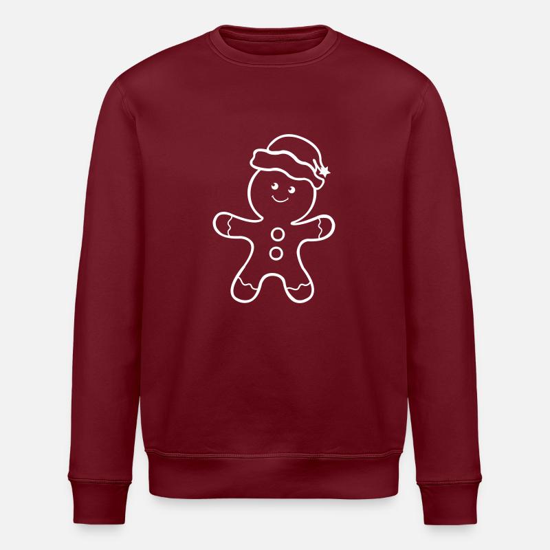 Gingerbread man - Stanley/Stella ROLLER Unisex Organic Sweatshirt - burgundy