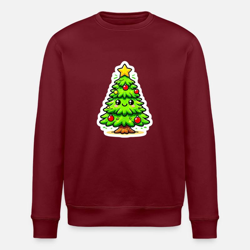 Weihnachtsbaum Weihnachtsbaum - Stanley/Stella Unisex Bio-Sweatshirt ROLLER - Burgunderrot