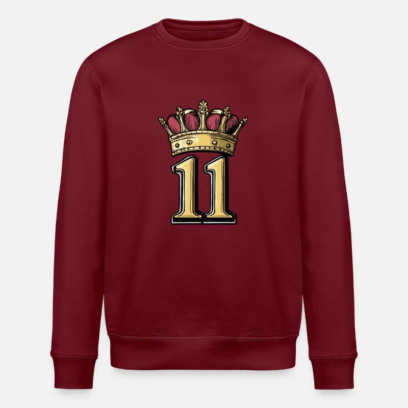 11 Zahl Krone - Stanley/Stella Unisex Bio-Sweatshirt ROLLER - Burgunderrot