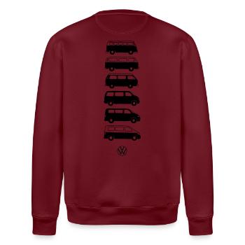 Volkswagen Verticale VW Camper Evolution Mit Logo - Stanley/Stella Unisex Bio-Sweatshirt ROLLER - Burgunderrot - Hinten - Nik (191cm)