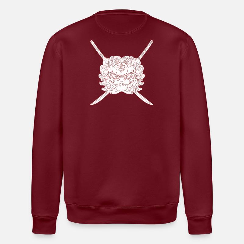 Lion japonais et katanas Croisées - Sweat bio ROLLER Stanley/Stella Unisexe - bordeaux