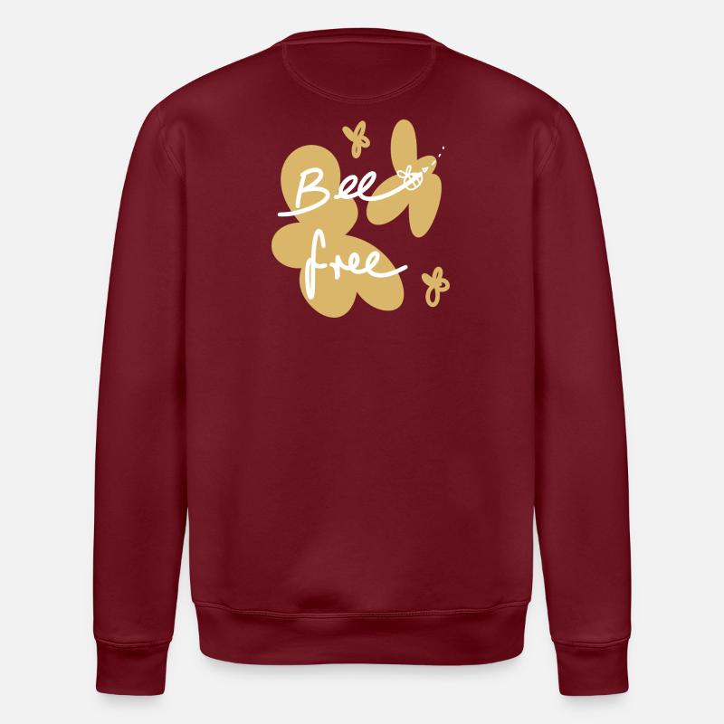 Bee free , Sei frei Biene - Stanley/Stella Unisex Bio-Sweatshirt ROLLER - Burgunderrot