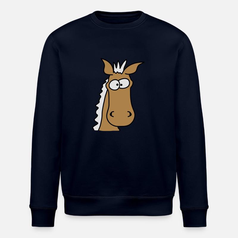 Funny Comic Horse - Stanley/Stella Unisex Bio-Sweatshirt ROLLER - Navy
