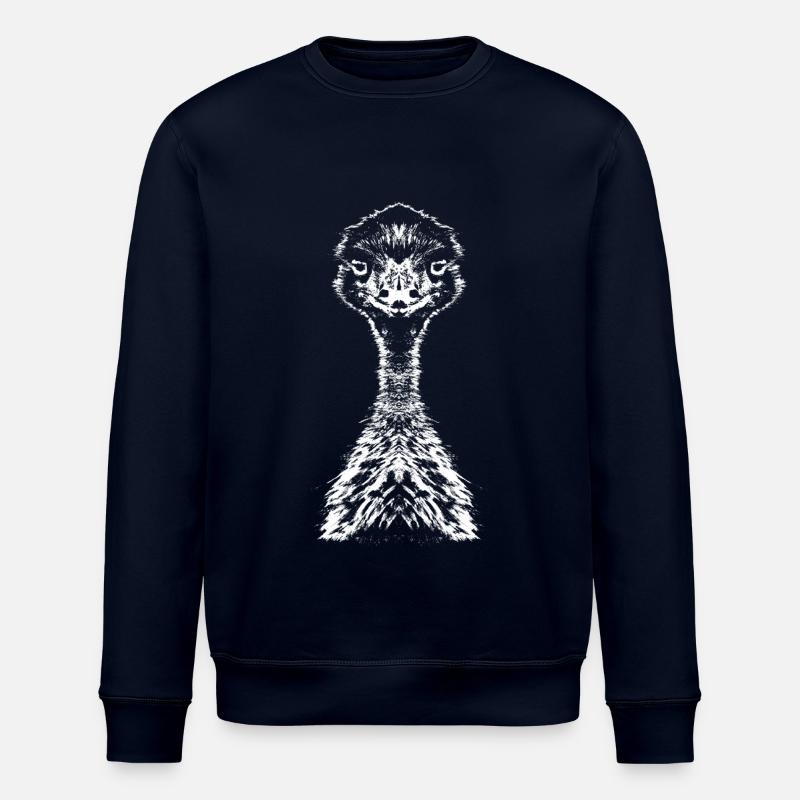 Emu / Ratite / Portrait - Stanley/Stella ROLLER Unisex Organic Sweatshirt - navy