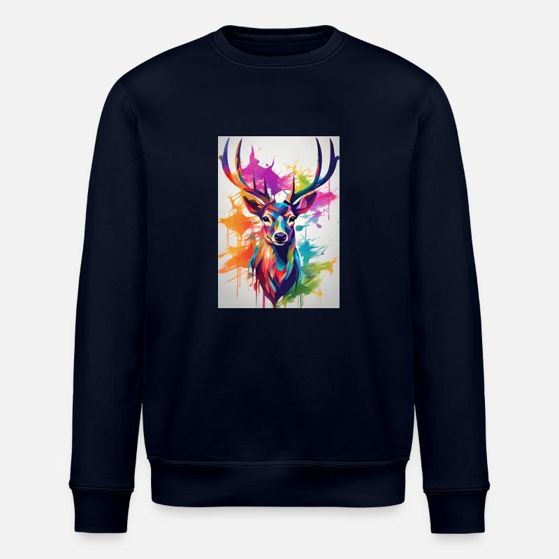 Hirschschädel bunt - Stanley/Stella Unisex Bio-Sweatshirt ROLLER - Navy