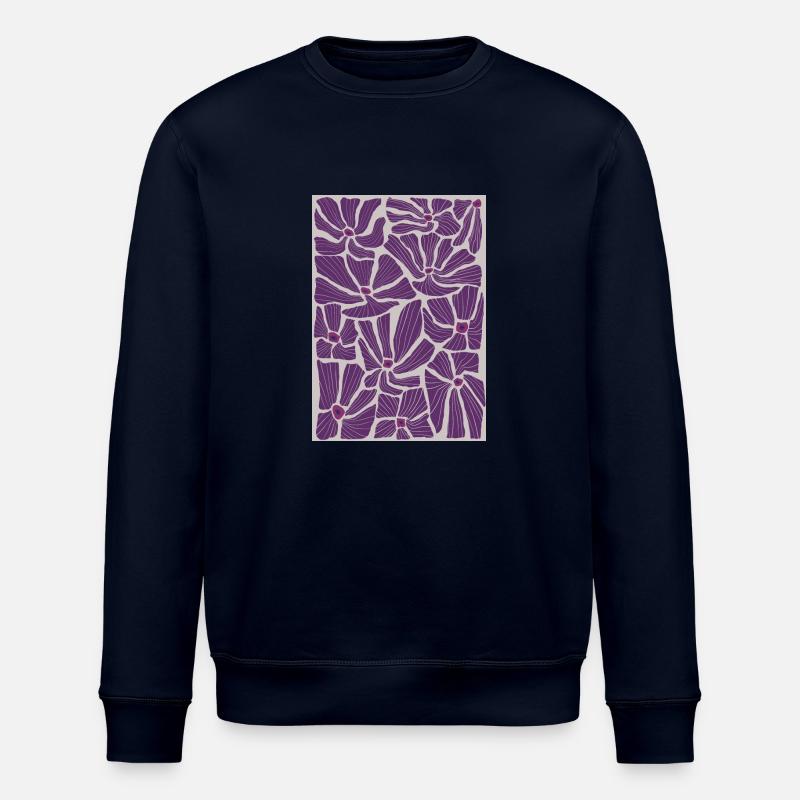 Motif de fleurs - Sweat bio ROLLER Stanley/Stella Unisexe - marine