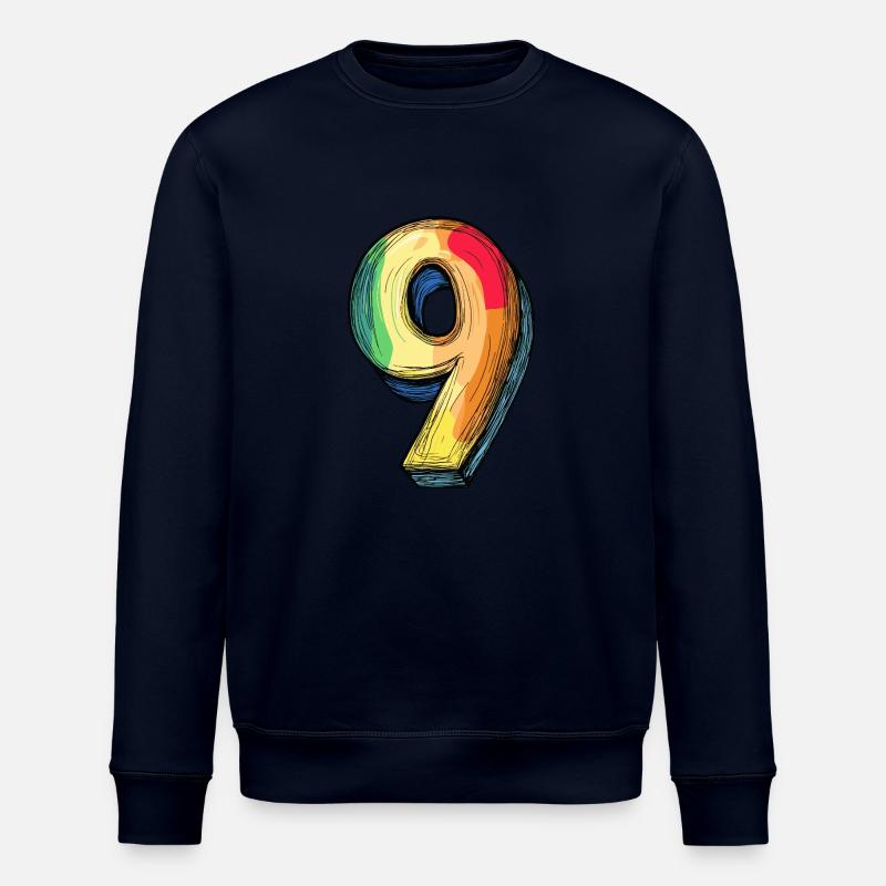 9 Zahl Comic - Stanley/Stella Unisex Bio-Sweatshirt ROLLER - Navy