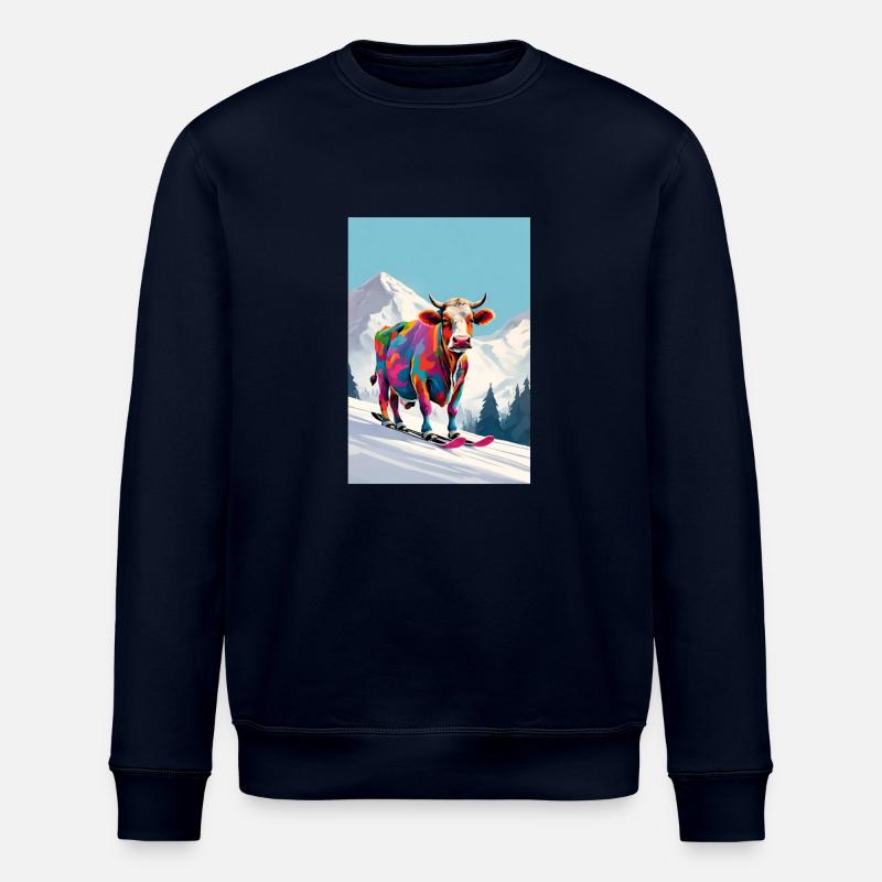 Kuh auf Ski - Stanley/Stella Unisex Bio-Sweatshirt ROLLER - Navy