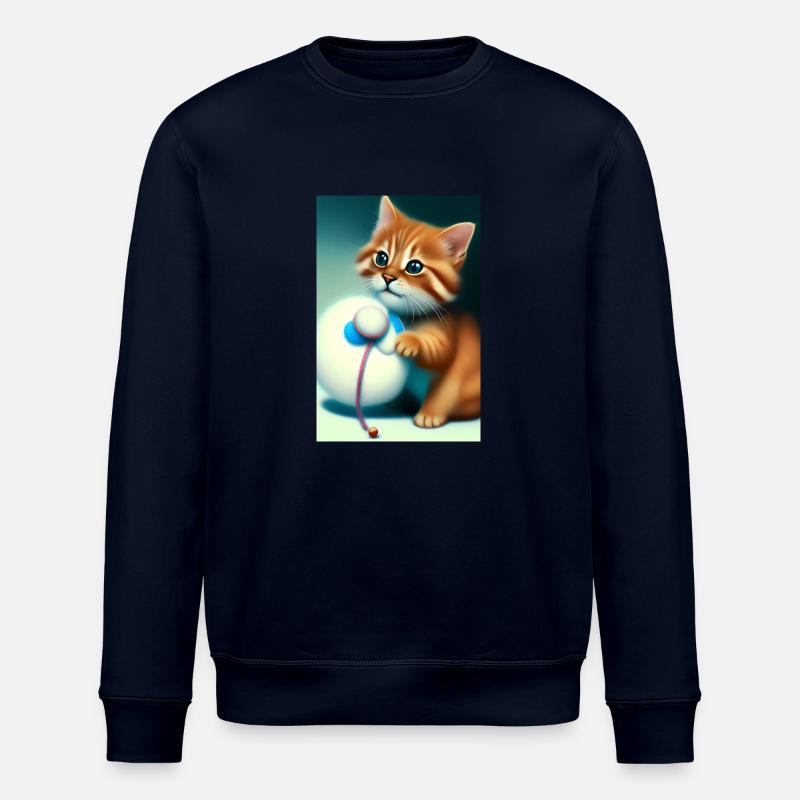 Petit bébé chat mignon - Sweat bio ROLLER Stanley/Stella Unisexe - marine