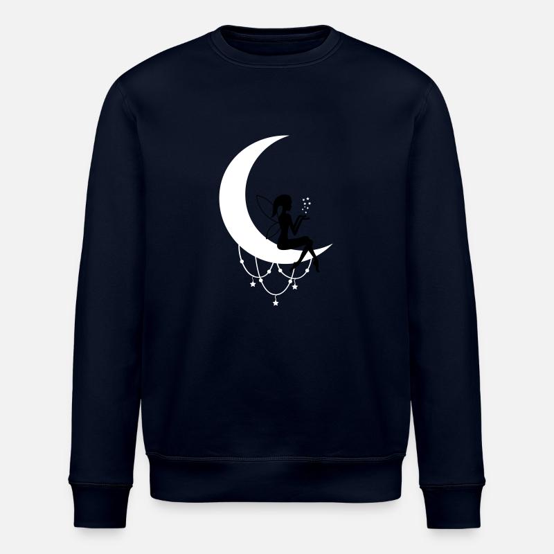Fairy Elf Crescent Moon Fantasy - Stanley/Stella ROLLER Unisex Organic Sweatshirt - navy