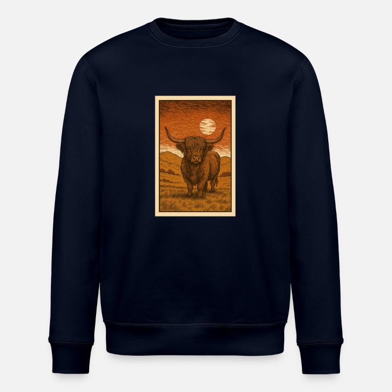 Schottisches Highlander-Rind - Stanley/Stella Unisex Bio-Sweatshirt ROLLER - Navy