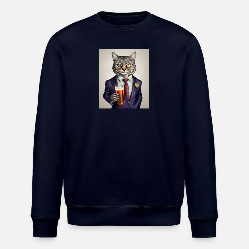 Katze in der Bar - Stanley/Stella Unisex Bio-Sweatshirt ROLLER - Navy