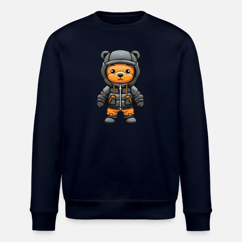 Bear Winter Comic - Stanley/Stella ROLLER Unisex Organic Sweatshirt - navy
