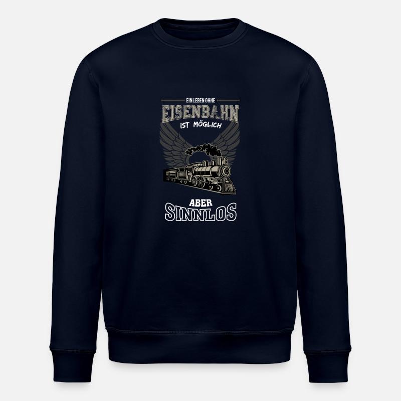 Eisenbahn Leben sinnlos - Geschenk - Stanley/Stella Unisex Bio-Sweatshirt ROLLER - Navy