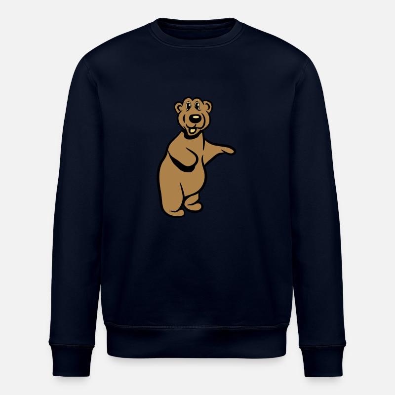Bär witzig comic - Stanley/Stella Unisex Bio-Sweatshirt ROLLER - Navy