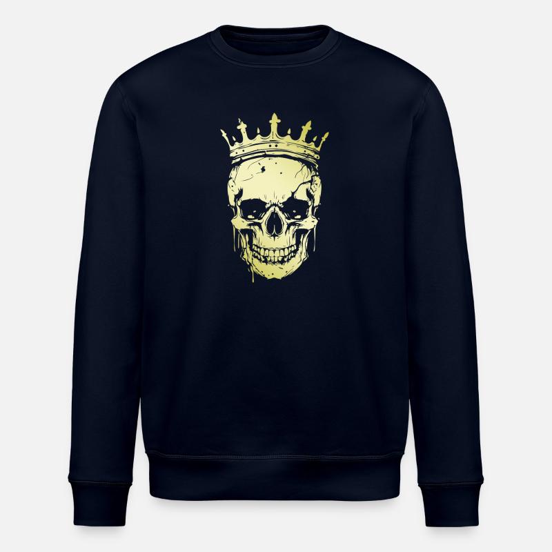 King Skull Crown - Stanley/Stella ROLLER Unisex Organic Sweatshirt - navy