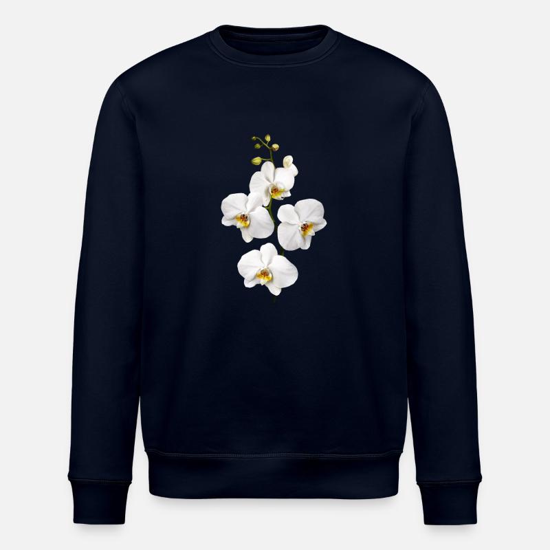 Orchidées - Sweat bio ROLLER Stanley/Stella Unisexe - marine