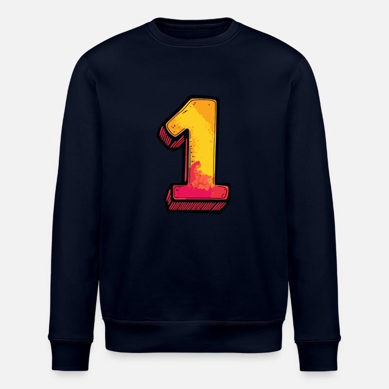 1 Number Comic - Stanley/Stella ROLLER Unisex Organic Sweatshirt - navy