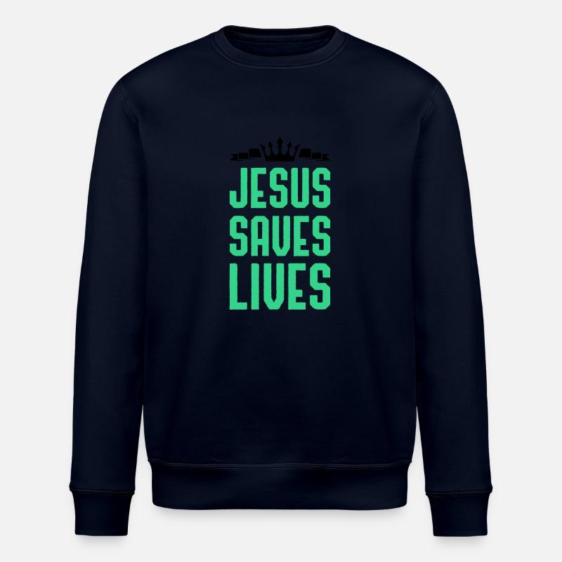 jesus saves lives - Stanley/Stella Unisex Bio-Sweatshirt ROLLER - Navy