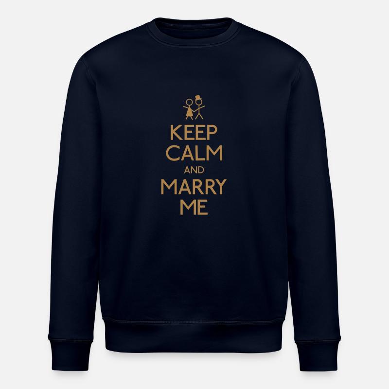 Keep Calm marry me - Stanley/Stella Unisex Bio-Sweatshirt ROLLER - Navy