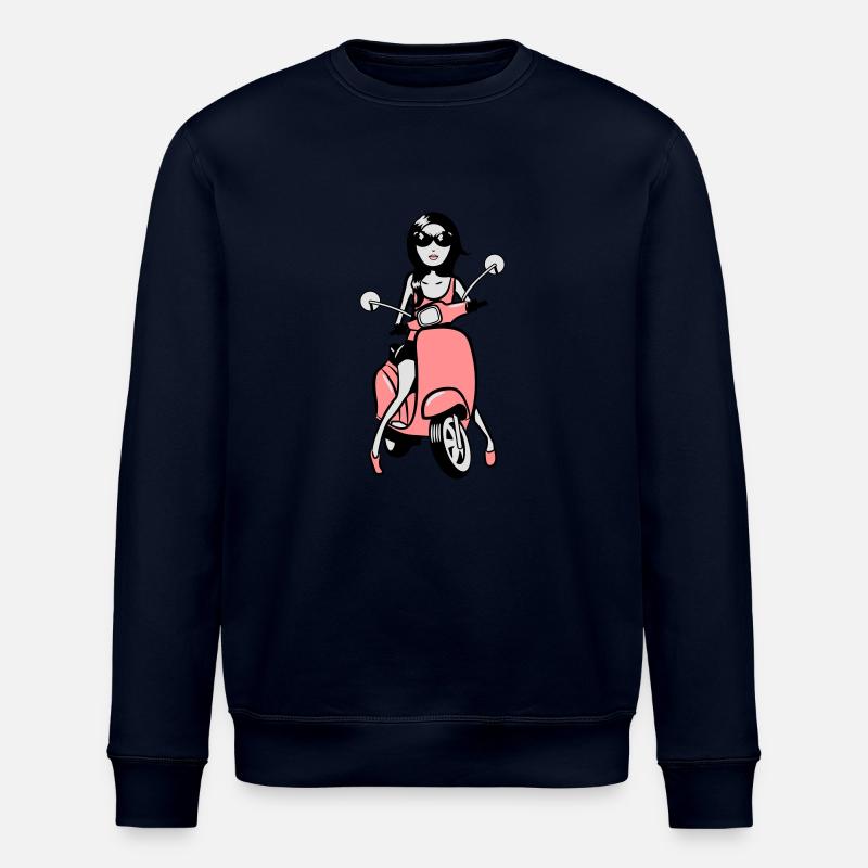 motorroller mädchen style look - Stanley/Stella Unisex Bio-Sweatshirt ROLLER - Navy