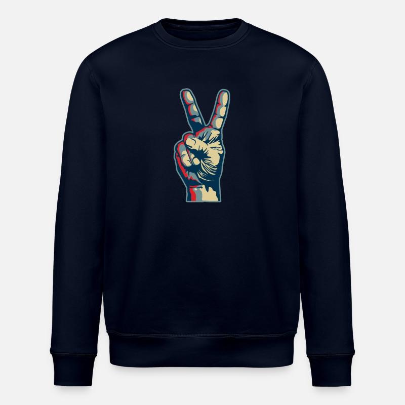 Peace hand - Stanley/Stella Unisex Bio-Sweatshirt ROLLER - Navy