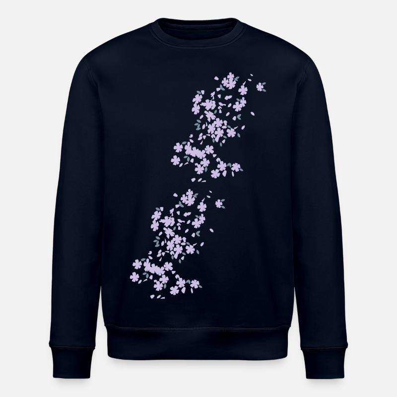 Blütenregen / raining blossoms (2c) - Stanley/Stella ROLLER Unisex Organic Sweatshirt - navy