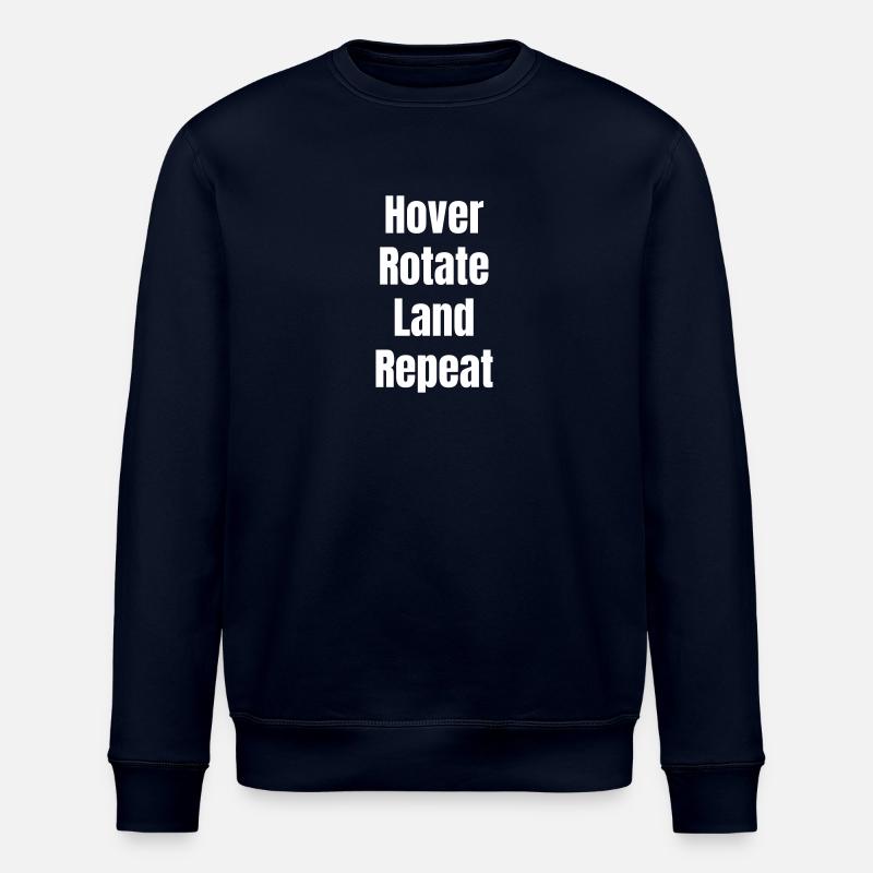 Hover Rotate Land Repeat - Stanley/Stella ROLLER Unisex Organic Sweatshirt - navy