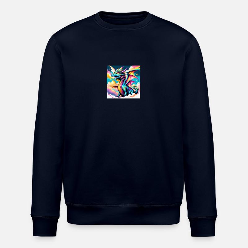 Drache mit Regenbogen - Stanley/Stella Unisex Bio-Sweatshirt ROLLER - Navy
