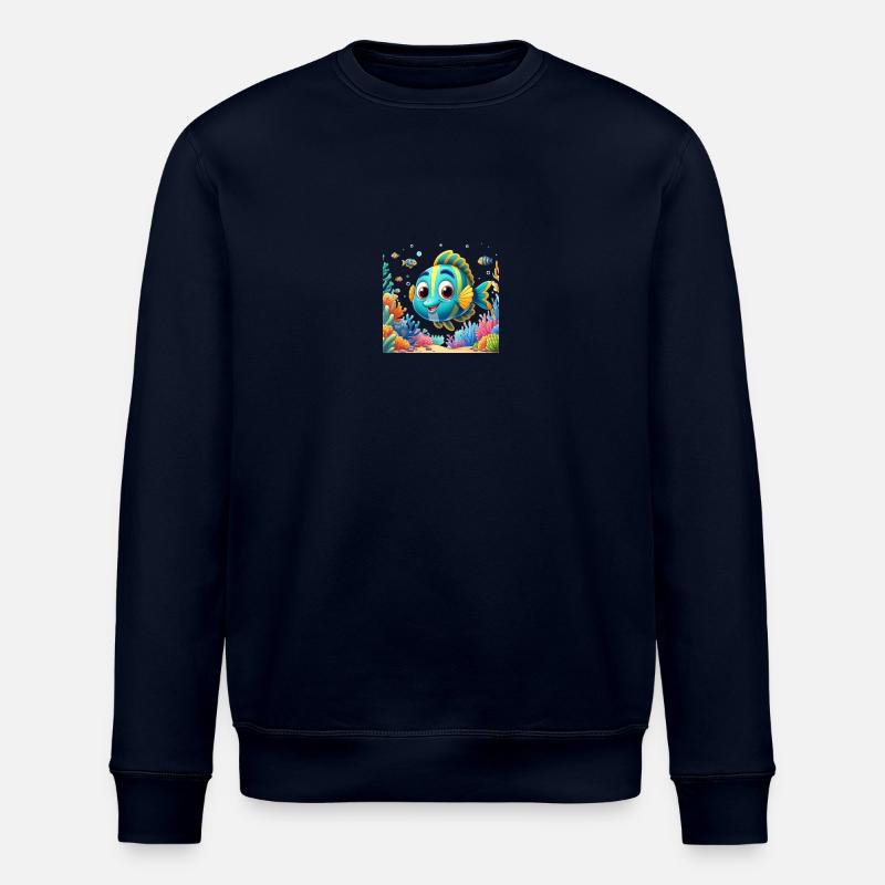 Karikatur Fisch 1 - Stanley/Stella Unisex Bio-Sweatshirt ROLLER - Navy