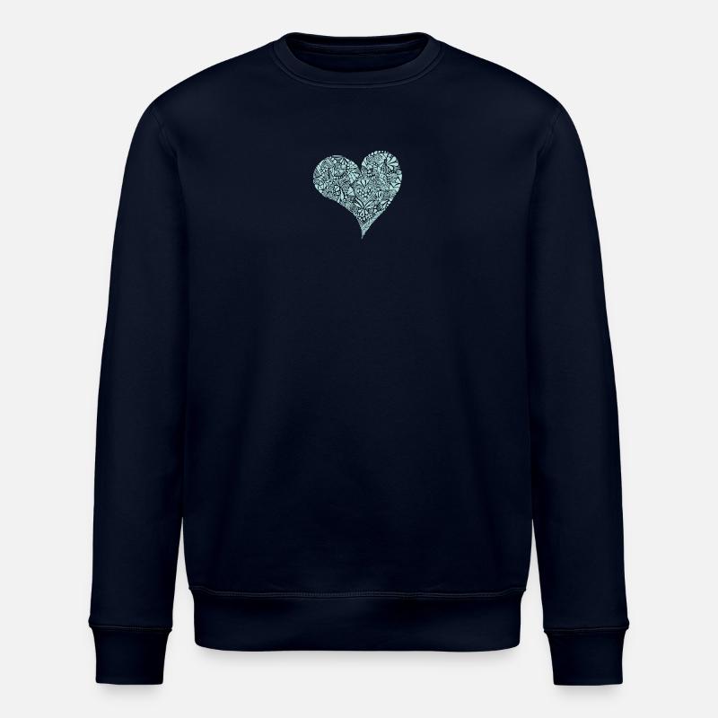 Heart - Valentine's Day - Gift - Retro - Stanley/Stella ROLLER Unisex Organic Sweatshirt - navy