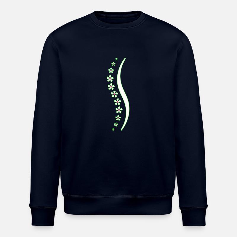 Blumen-Wirbelsäule grün - Stanley/Stella Unisex Bio-Sweatshirt ROLLER - Navy