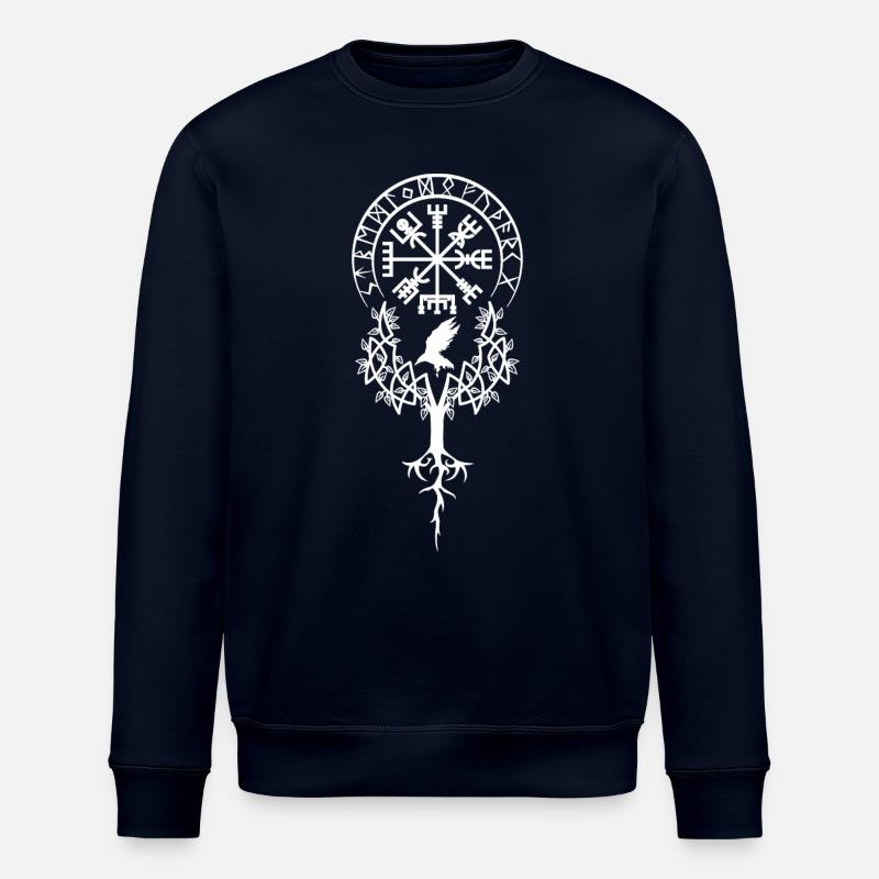 Vegvísir Design 3 - Stanley/Stella Unisex Bio-Sweatshirt ROLLER - Navy