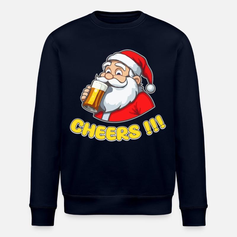 Weihnachtsmann mit Bier Cheers!!! - Stanley/Stella Unisex Bio-Sweatshirt ROLLER - Navy
