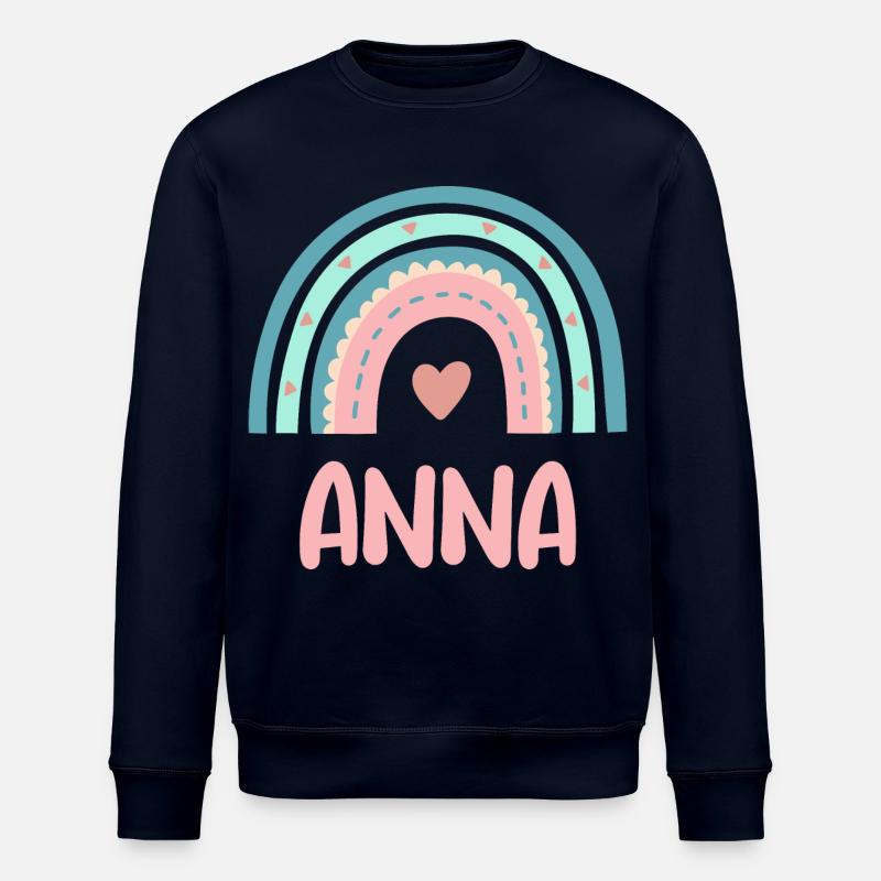 Anna Name Regenbogen Baby - Stanley/Stella Unisex Bio-Sweatshirt ROLLER - Navy